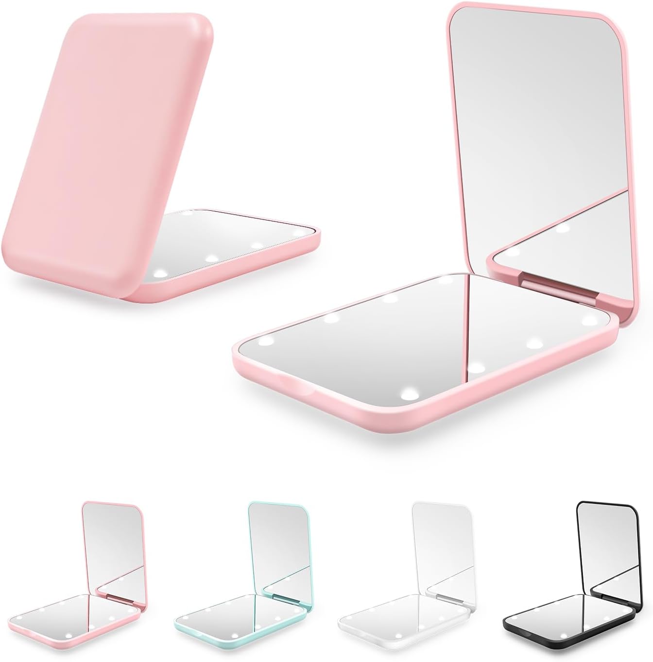 Compact Mirror with LED Light