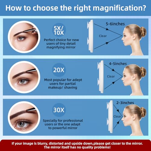 30X Magnifying Mirror with Lights Compact Travel Mirror