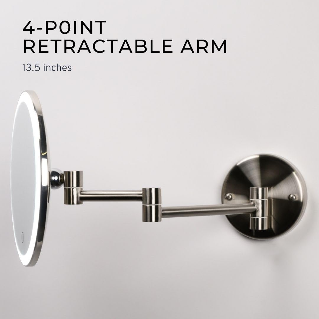 Cordless LED Makeup Mirror with Extension Arm