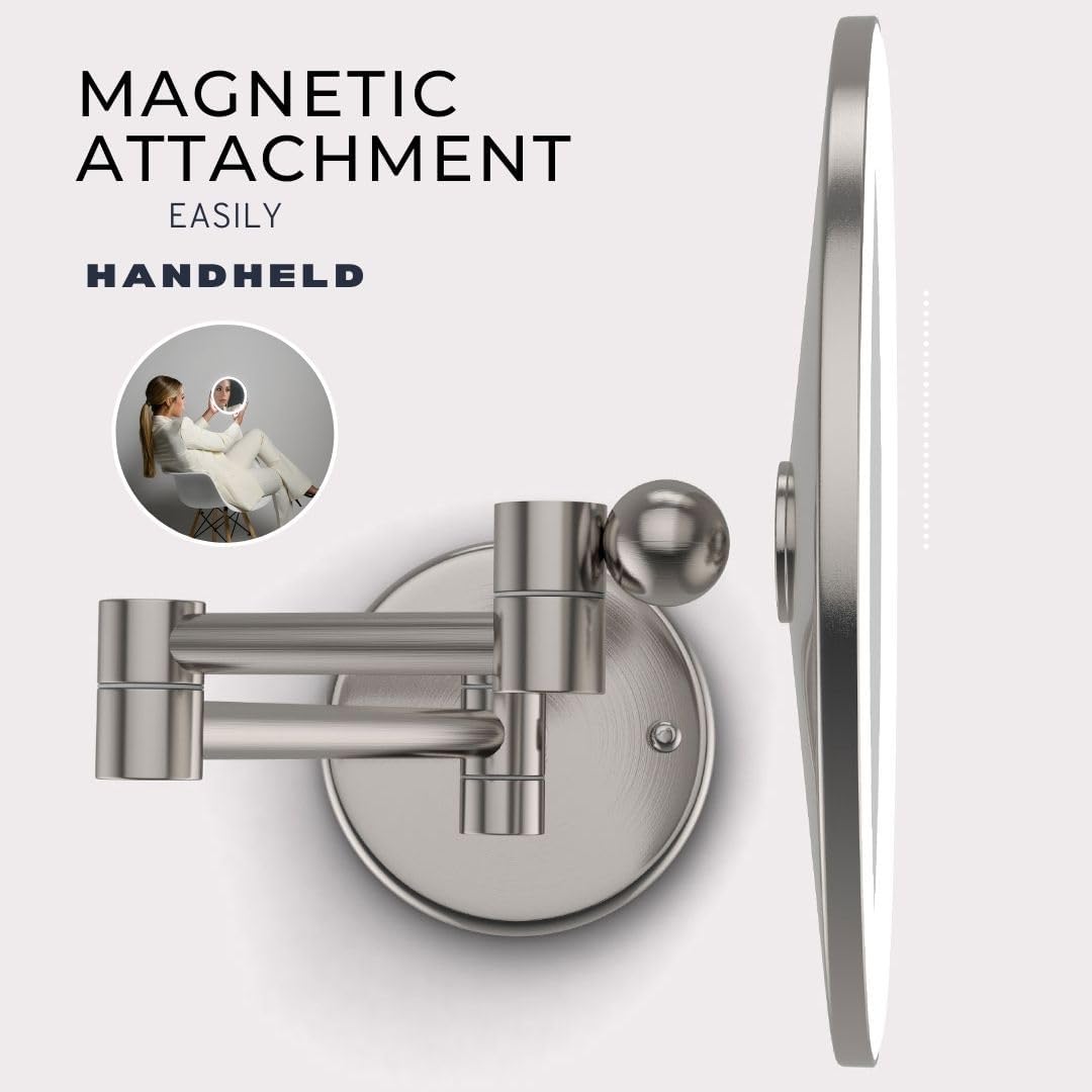 Cordless LED Makeup Mirror with Extension Arm