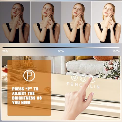 FENCHILIN Lighted Vanity Mirror with 15 LED Bulbs