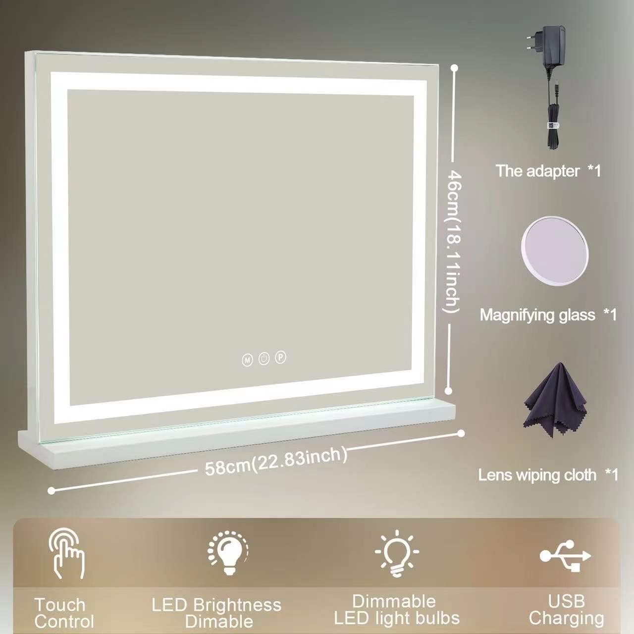 Elegant Vanity Mirror with 3 Modes and Adjustable Brightness