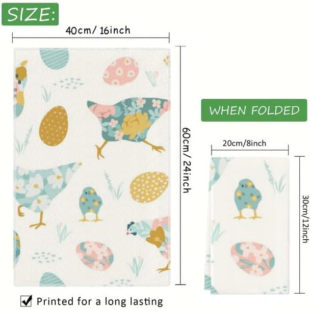 Boylee Eco-Friendly Kitchen Towels Happy Easter Print
