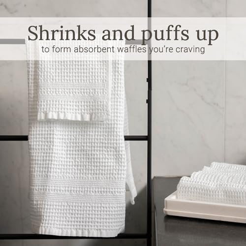 Elegant Large Waffle Towels for Bath Soft Cotton Set