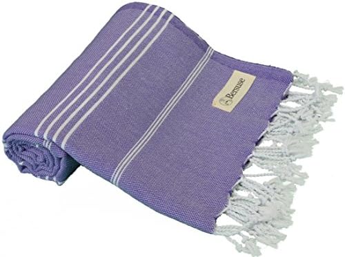 Bersuse Premium Turkish Beach Towel Set of 3 Dark Purple 37x70 Inches