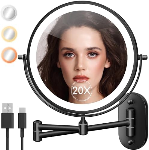 Wall-Mounted Makeup Mirror with Light