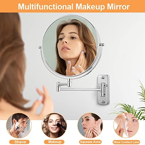 9-inch Chrome Bath Wall Makeup Mirror