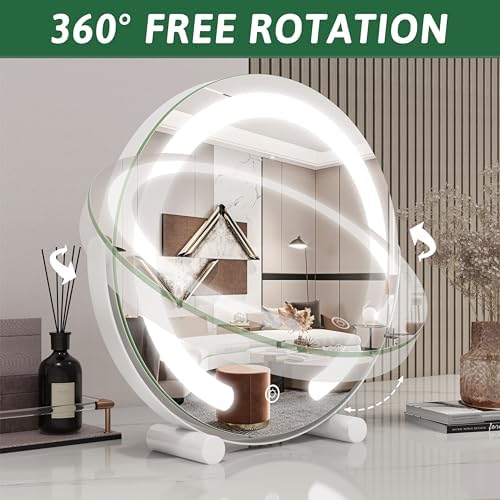 Stylish 360-Degree LED Makeup Mirror with Smart Lights
