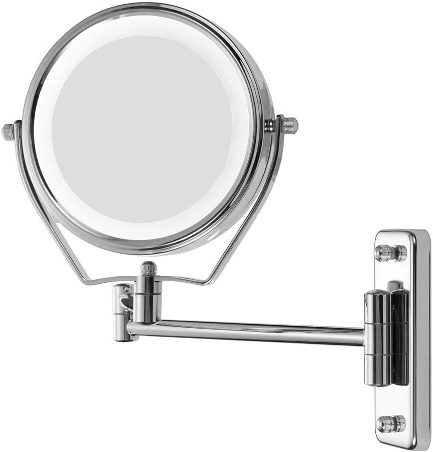 LCARY Shaving Mirror 6-inch Two-Sided 7X LED Touch Dimming