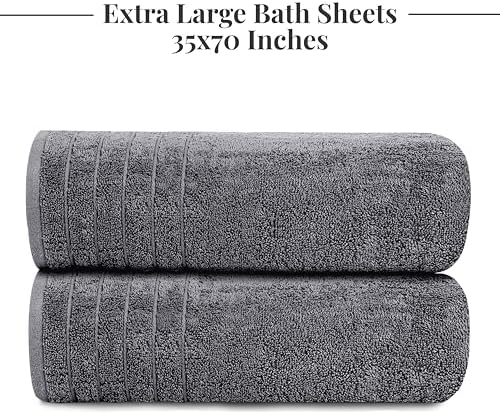 Tens TowelsVersatile and Soft Extra Large Bath Towels 35x70 100 CottonDark Grey