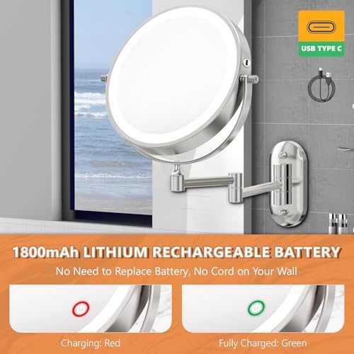 auxmir wall mounted makeup mirror