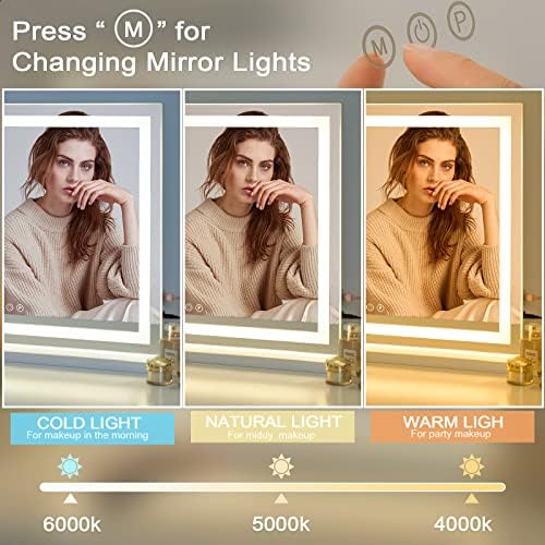 Elegant Vanity Mirror with 3 Modes and Adjustable Brightness
