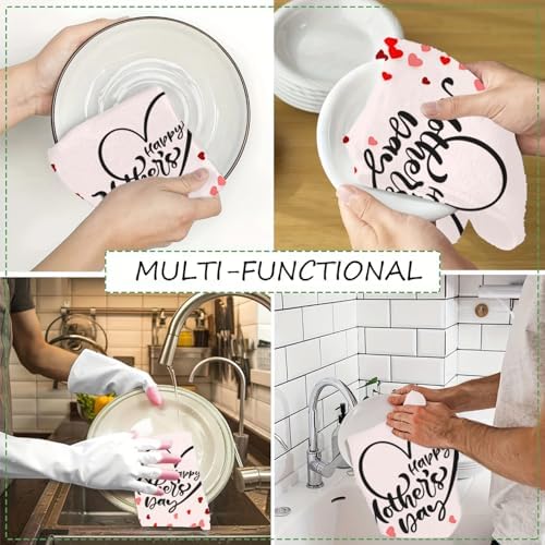 Happy Mothers Day Dish Towels Kitchen Towels 16x24 inch Set Absorbent