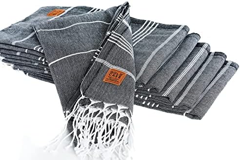 Gold CASE Turkish Beach Towel Set of 6 100 Cotton Black