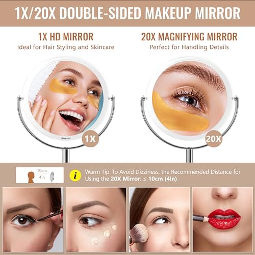 20X Magnifying Mirror with 1X Side 360 Rotatable Makeup Mirror