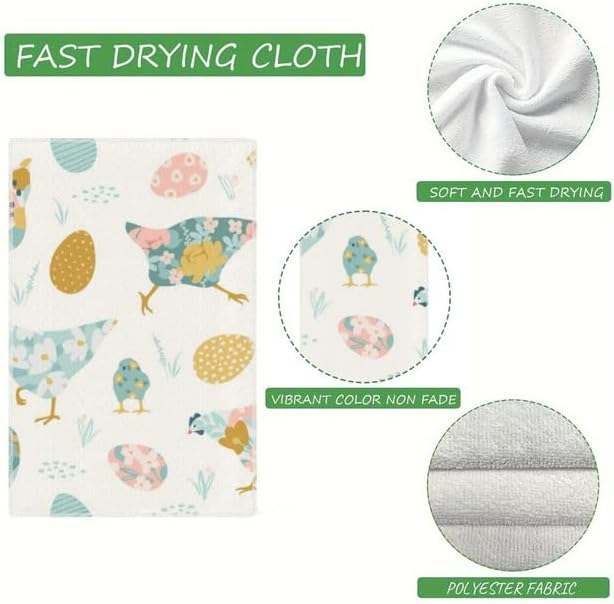 Boylee Eco-Friendly Kitchen Towels Happy Easter Print