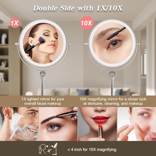 9 High-Quality Makeup Mirror with 1X10X Magnification