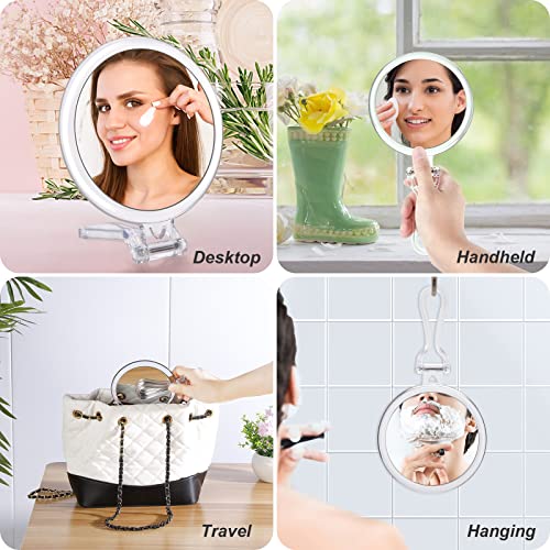 30x Magnifying Handheld Mirror with 2-Sided Adjustable Stand