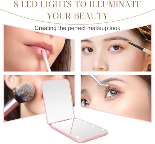 Compact Mirror with LED Light