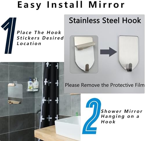 Premium Shatterproof Shower Mirror for Shaving Makeup