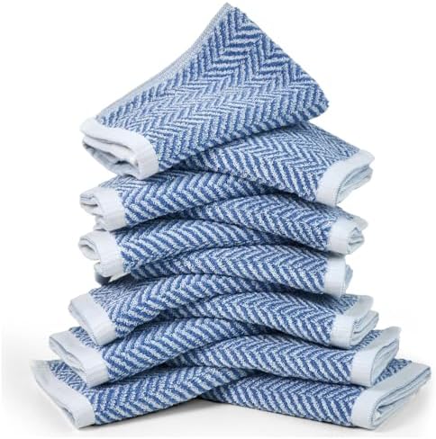 Cleanbear Herringbone Wash Cloths 12-Pack