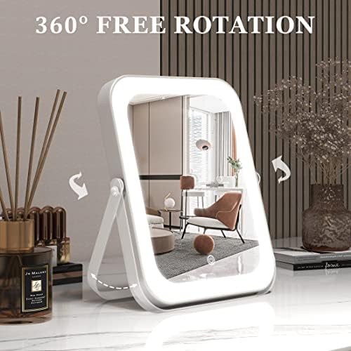 8x10 Lighted Vanity Mirror with Smart Dimming Stylish Design for Makeup