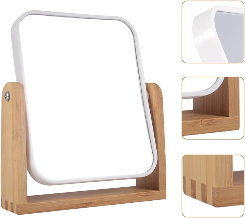Makeup Mirror with Bamboo Stand 3X Magnification