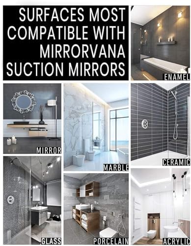 MIRRORVANA Dual Antifog Shower Mirror with Razor Holder