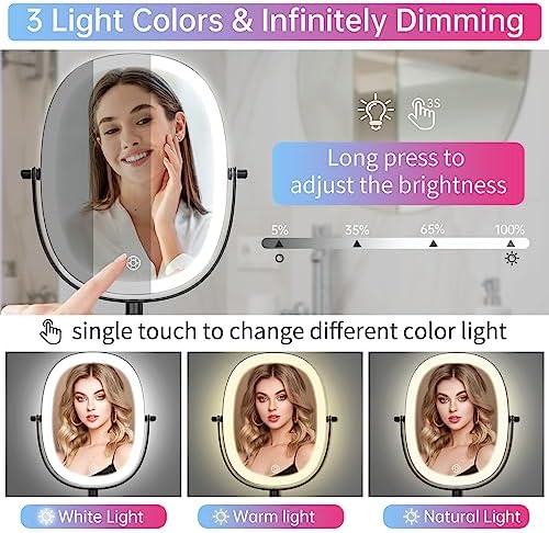 FUNTOUCH Wall Mounted Makeup Vanity Mirror Dual Magnification