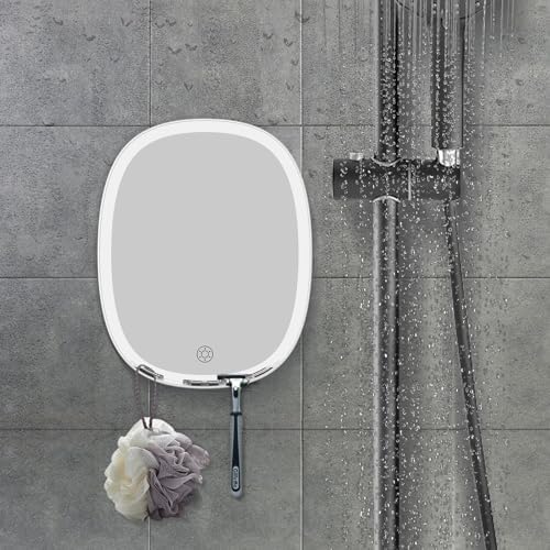Fogless Wipe-Free LED Shower Mirror for Shaving