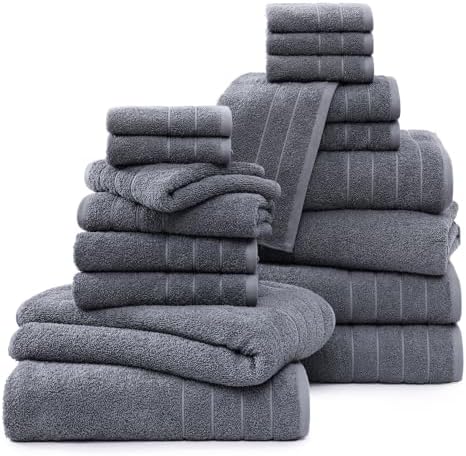 Casa Platino Bath Towels Set 18-Piece Premium Cotton Set