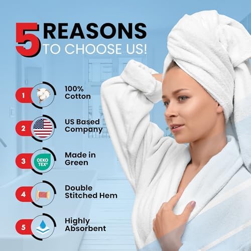 Infinitee Xclusives Luxury 100 Ring-Spun Cotton Bath Towels Set of 4