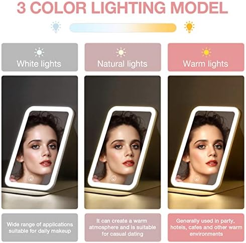 Kintion Travel Makeup Mirror - 60 LEDs 360 Rotation Rechargeable