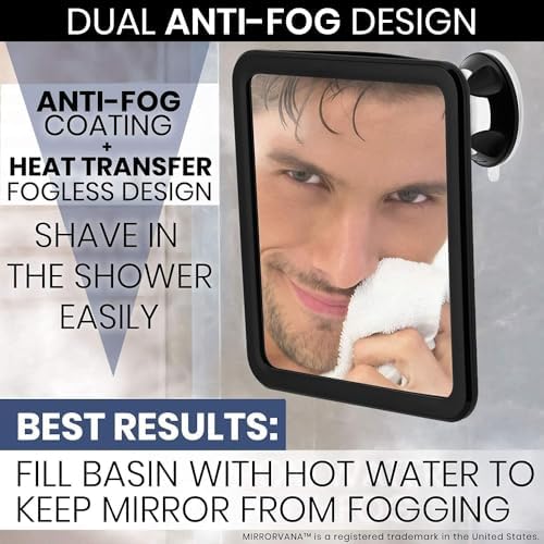 Fogless Shower Mirror with Suction Cup