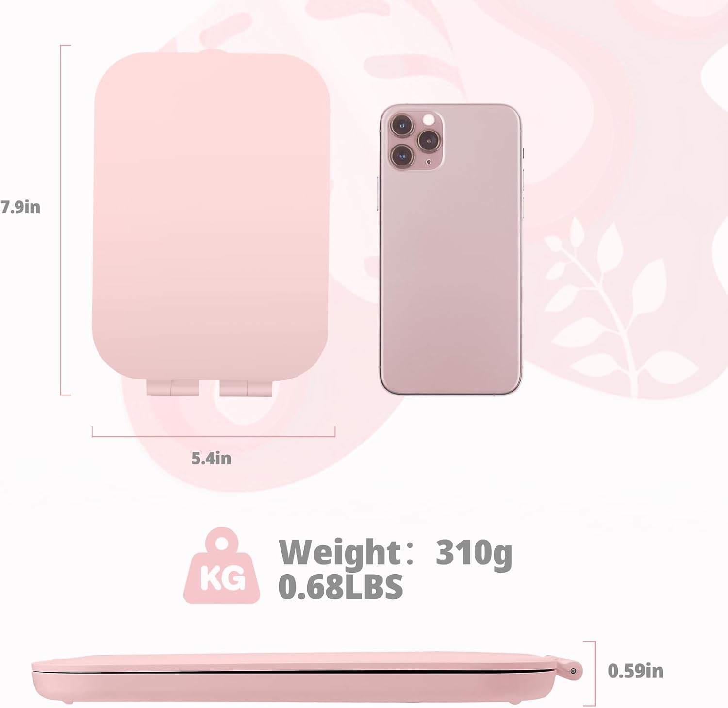 Travel Makeup Mirror with 3 Lighting Modes