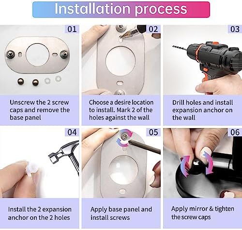 FUNTOUCH Wall Mounted Makeup Vanity Mirror Dual Magnification