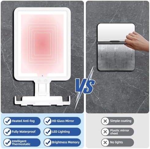 Heated Anti-Fog Shower Mirror for Shavers
