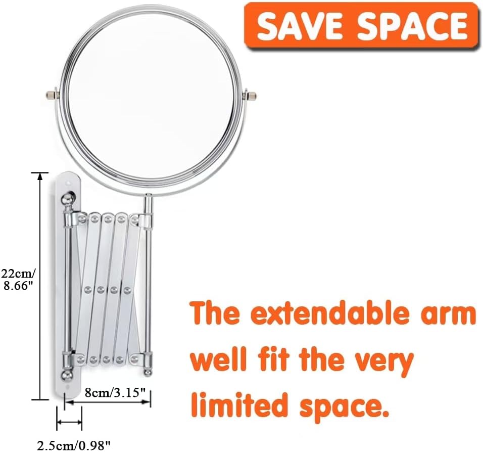 WELL WLINK 7-Inch Wall-Mounted Makeup Mirror 7X Magnification