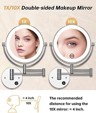 HD 10X Double-Sided Magnifying Mirror for Shaving Makeup
