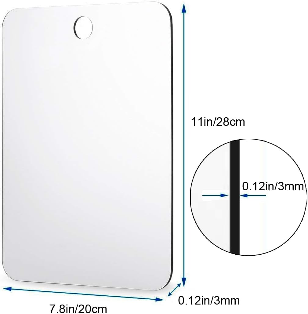 Large Fogless Shower Mirror 11x78 Inch Shatterproof