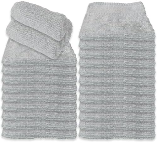 Premium 12x12 Zero Twist Wash Cloth Set - 24 x 100 Cotton Soft Plush