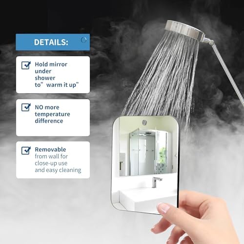 QueGau Unbreakable Showers Mirrors Portable 108x78 in