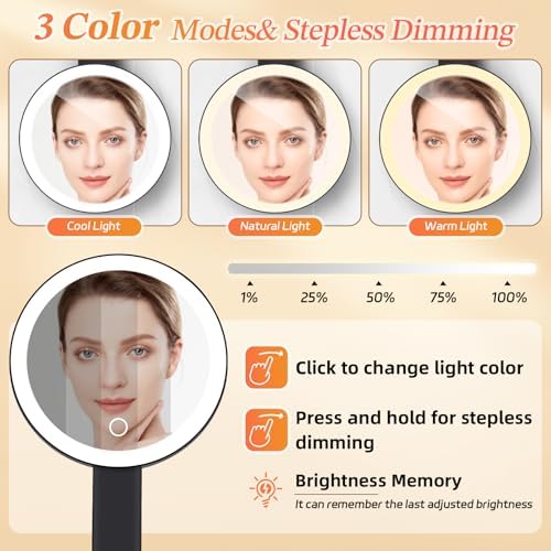 VPU Compact Travel Makeup Mirror with Lights