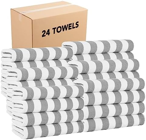 24-Piece Over-sized Soft Quick-Dry Terry Beach Towels Set