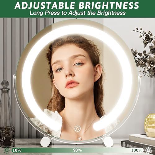 Stylish 360-Degree LED Makeup Mirror with Smart Lights