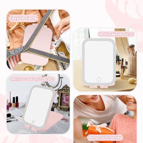 Travel Makeup Mirror with 3 Lighting Modes