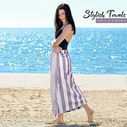 Utopia Towels - 4 Pack Turkish Beach Towels 40 x 72 inches