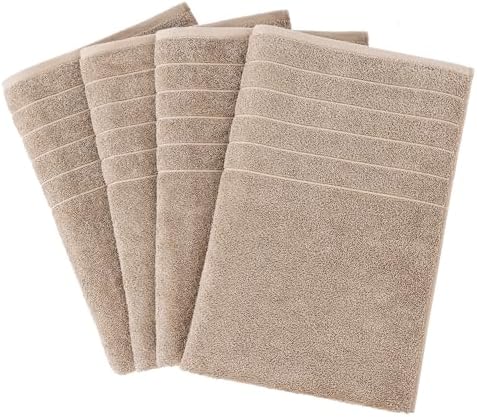 Casa Platino 4-Piece Bathroom Towel Set 30x60 Cotton Tawny Brown