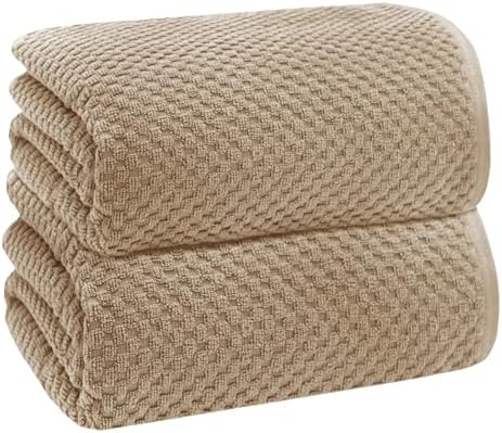 Luxury Euro Spa Bath Towels Set - 2 x 35x70 Waffle Weave Cotton Towels