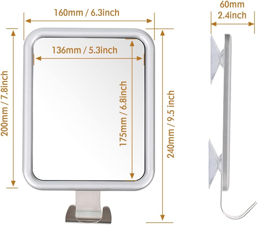 Luxury Fogless Shower Mirror for Shaving Compact Easy to Use